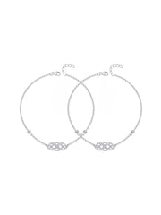 Rhodium Allure Charm Anklet