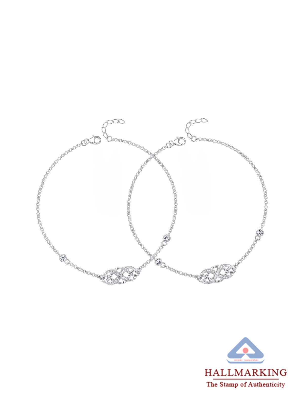 Rhodium Allure Charm Anklet