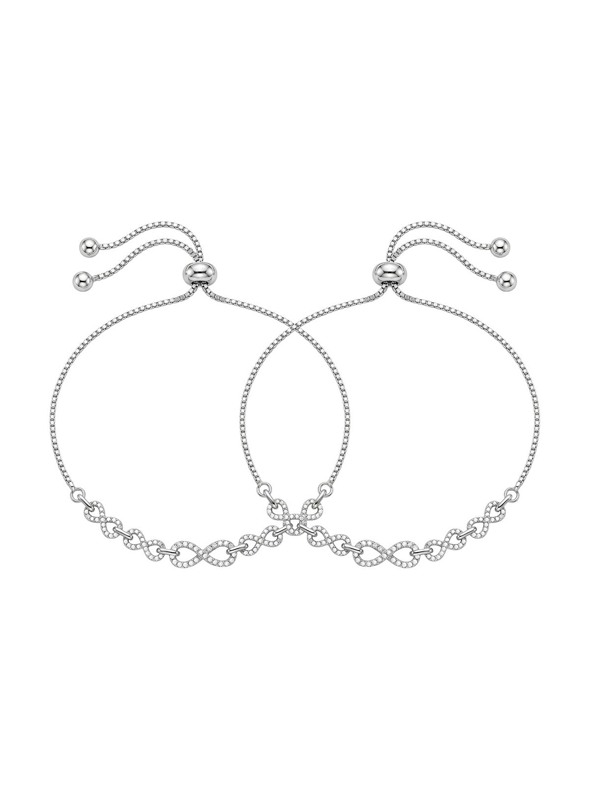 Rhodium Grace Slider Anklet