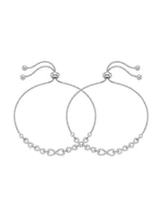 Silver CZ Infinity Link Adjustable Anklet