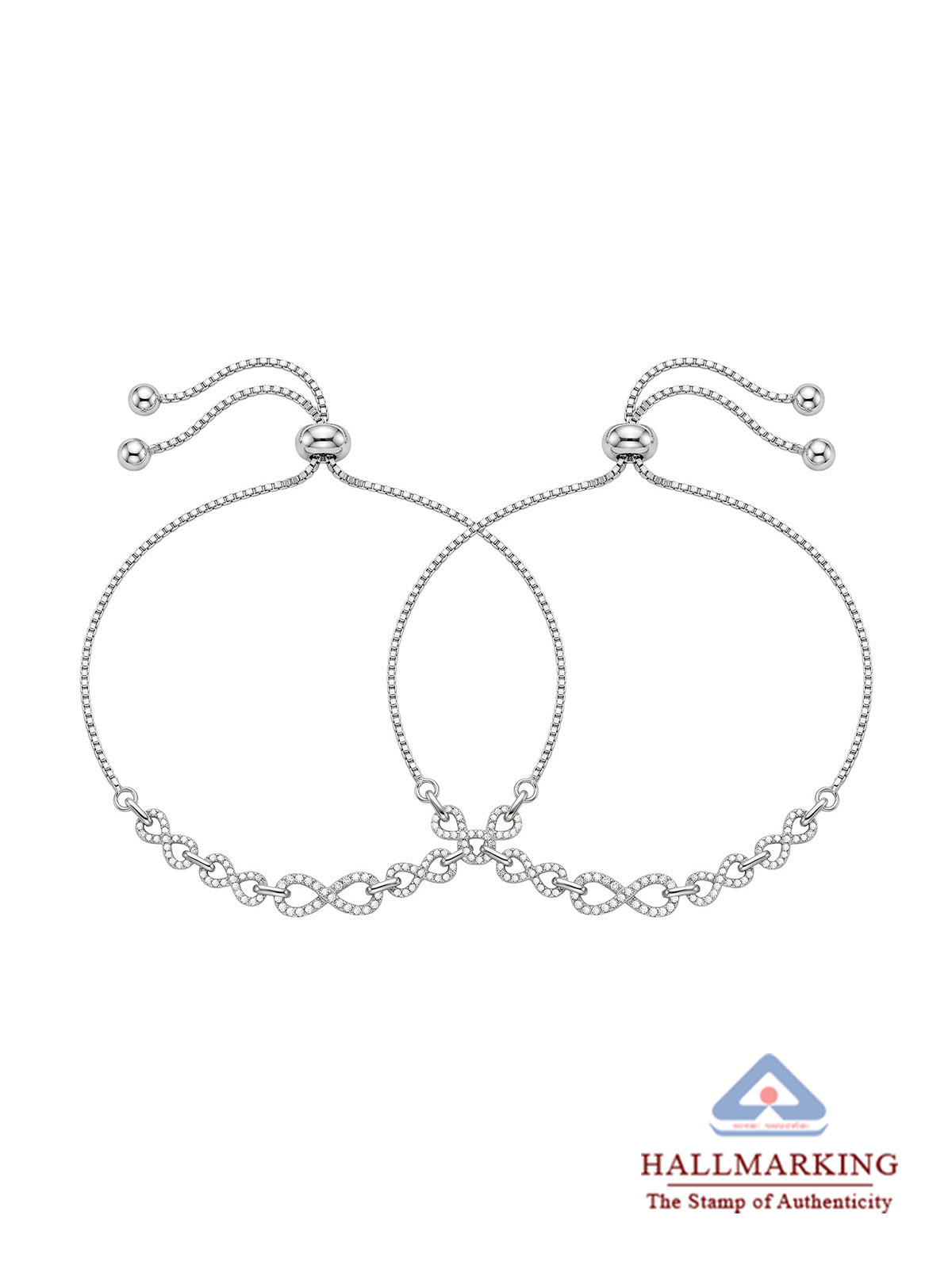 Rhodium Grace Slider Anklet