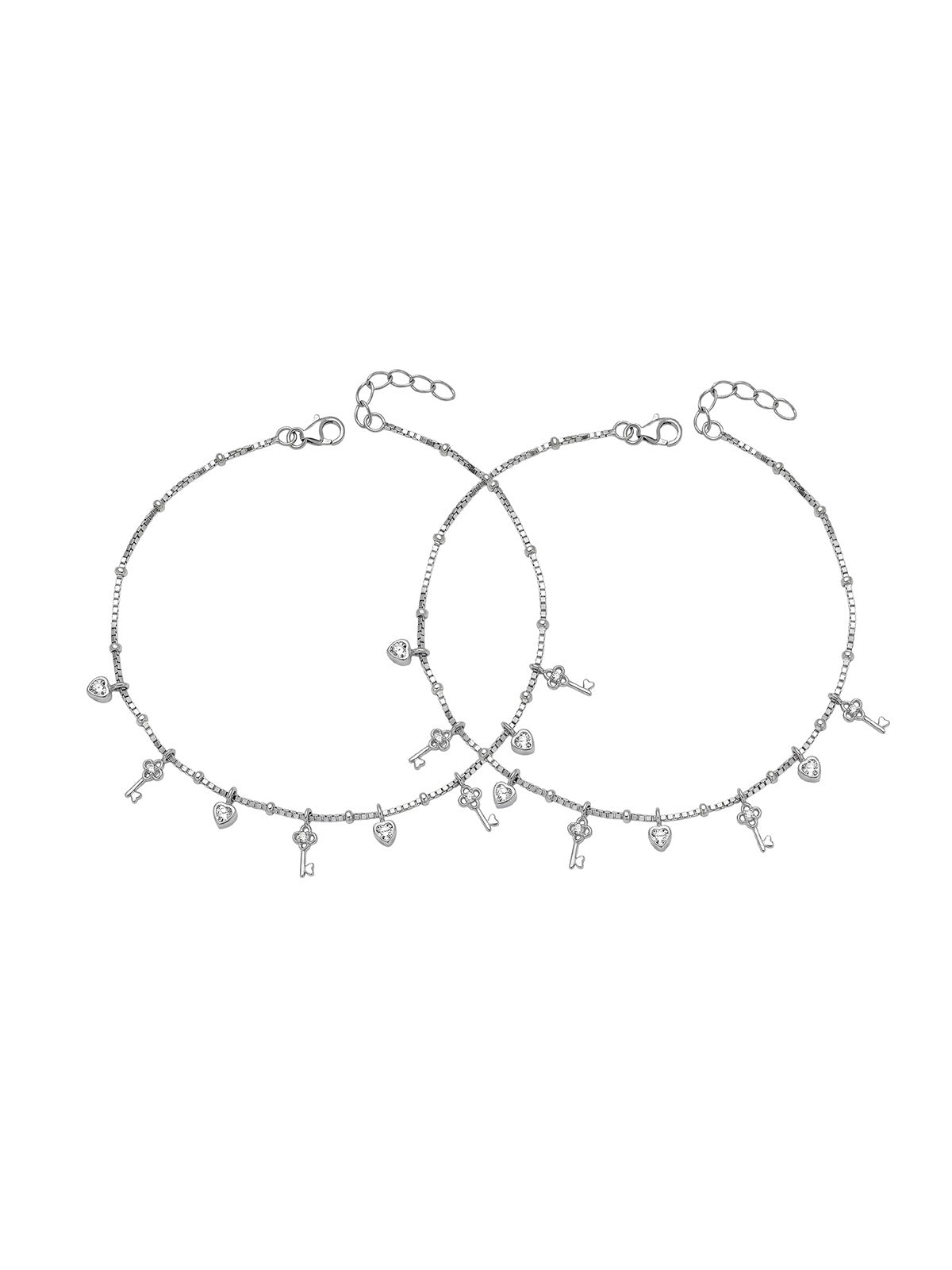 Rhodium Grace Anklet