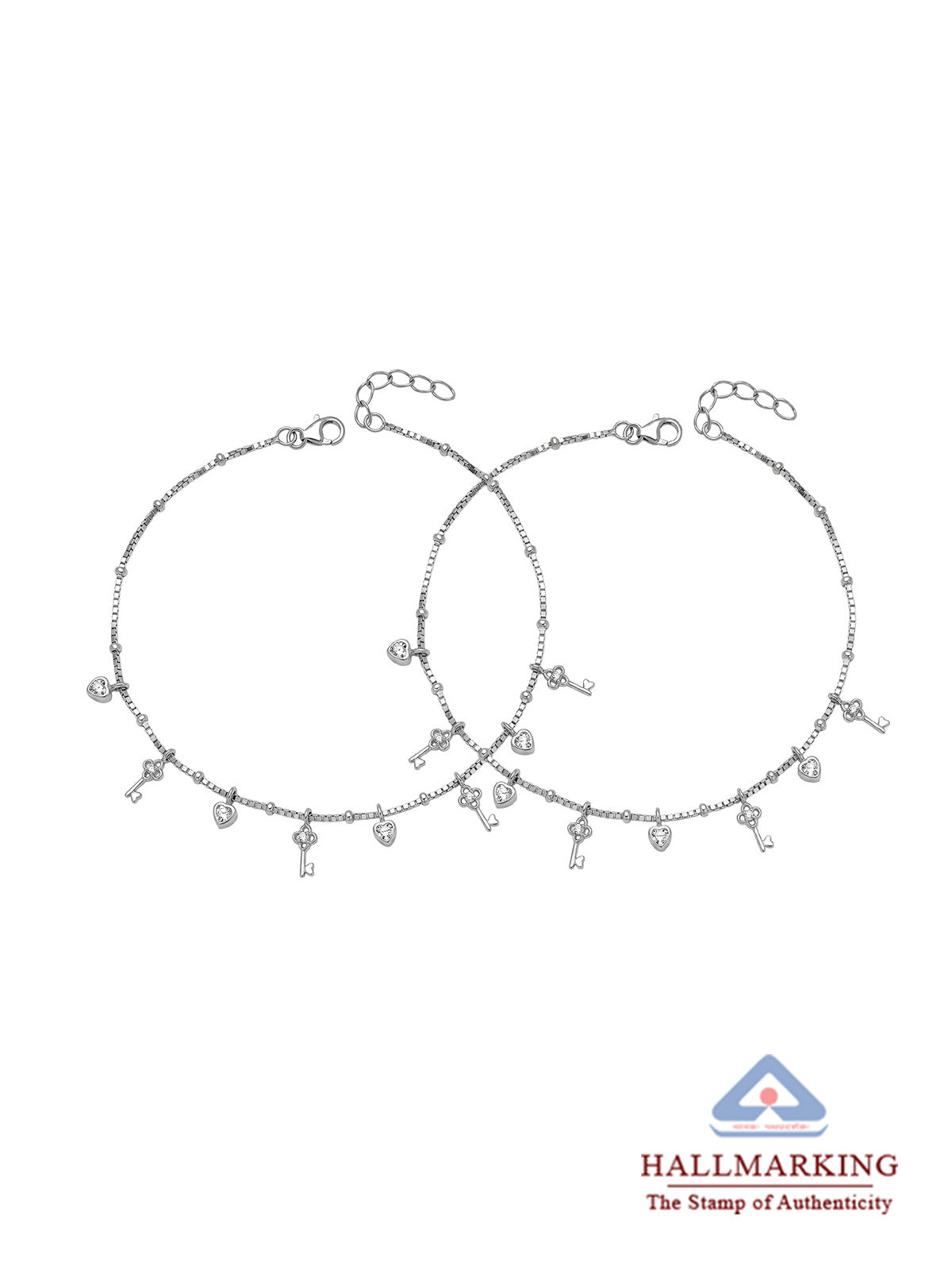 Rhodium Grace Anklet