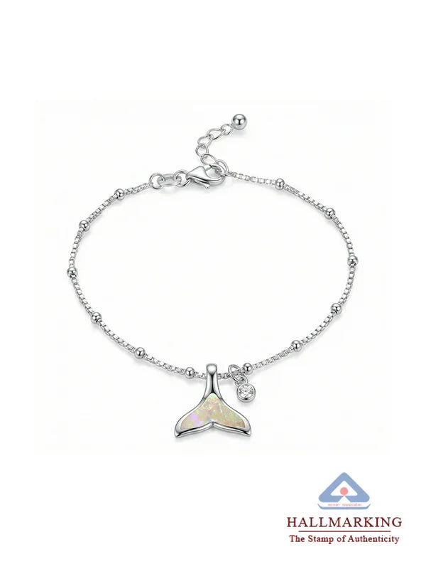 Fish Tale Charm Beaded Chain Bracelet