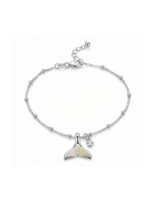 Fish Tale Charm Beaded Chain Bracelet
