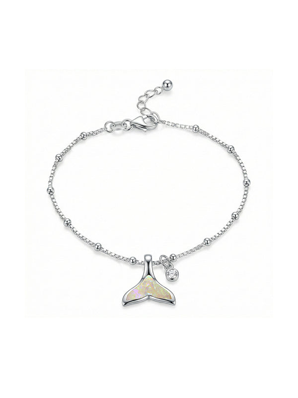 Fish Tale Charm Beaded Chain Bracelet