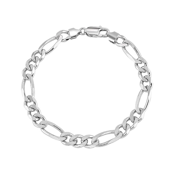 925 Sterling Silver Figaro Chain Bracelet for Men and Boys