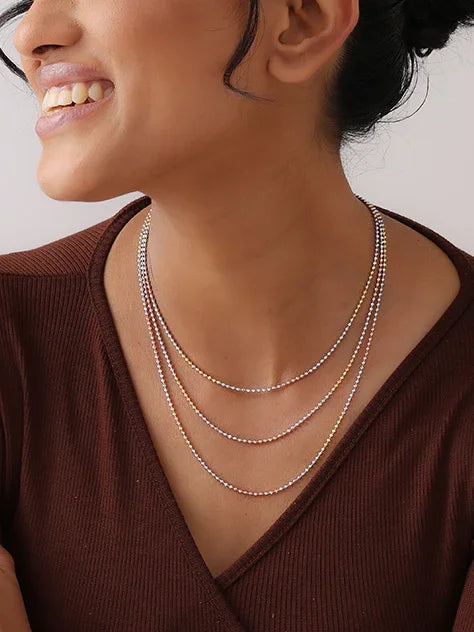 Italian Tricolor Ball Chain Necklace