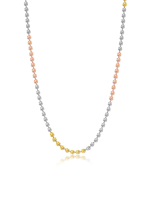 Tricolore Ball Bead Women's Chain Necklace