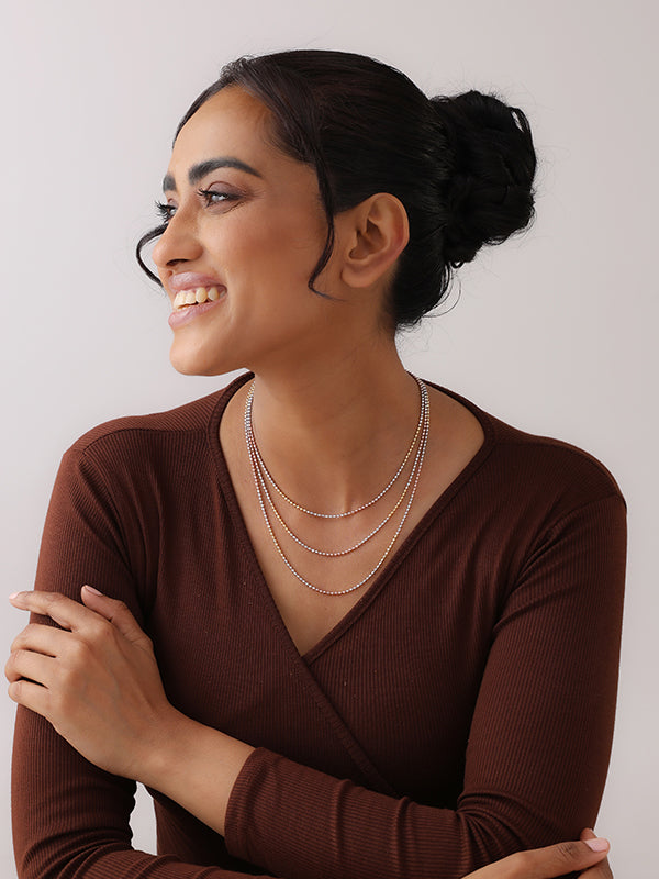 Italian Tricolor Ball Chain Necklace