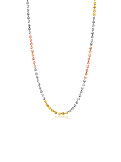 Italian Tricolor Ball Chain Necklace