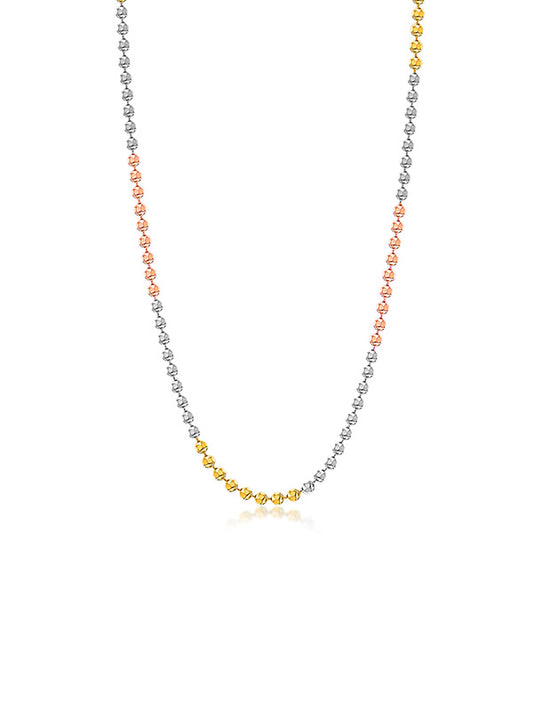 Italian Tricolor Ball Chain Necklace