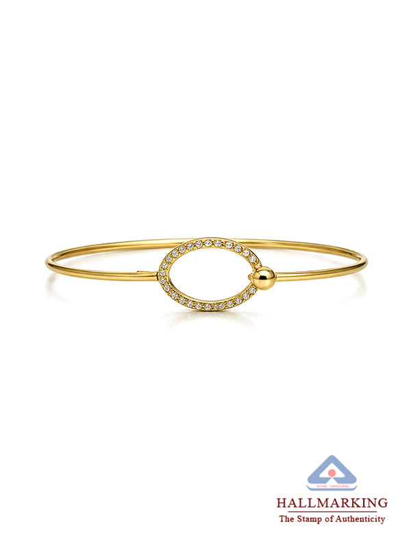 Golden Aurelia CZ Circle Bangle