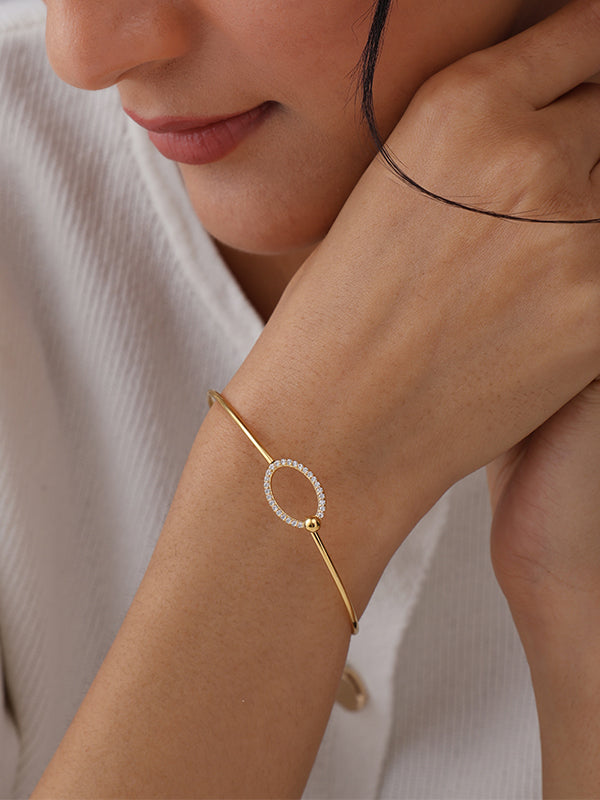 Golden Aurelia CZ Circle Bangle
