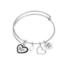 925 Sterling Silver Coast Guard Mom Expandable Wire Multi-Charm Bangle Bracelet for Women