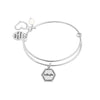 925 Sterling Silver Always By Your Side with Goddaughter Expandable Wire Multi-Charm Bangle Bracelet for Women