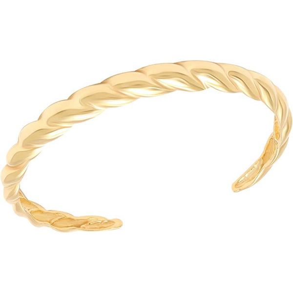 925 Sterling Silver 18K Gold-Plated Italian Cuff Bangle Bracelet for Women Teen