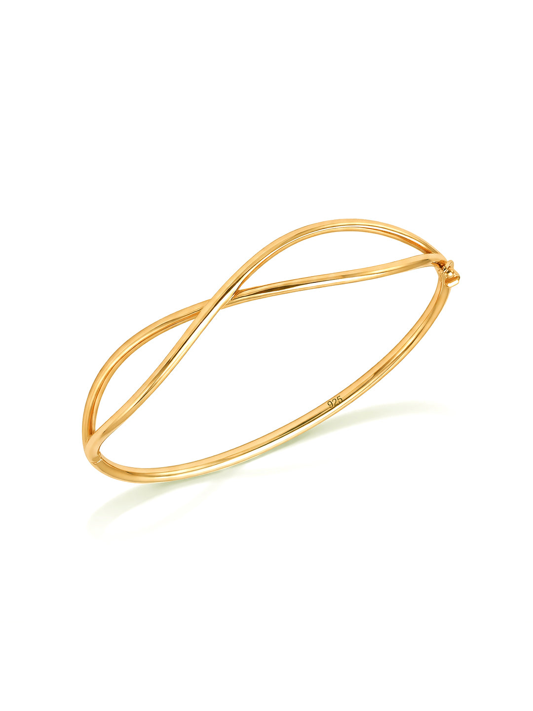 Criss Cross Flash Gold Bangle Bracelet