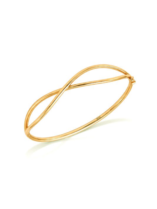 Criss Cross Flash Gold Bangle Bracelet