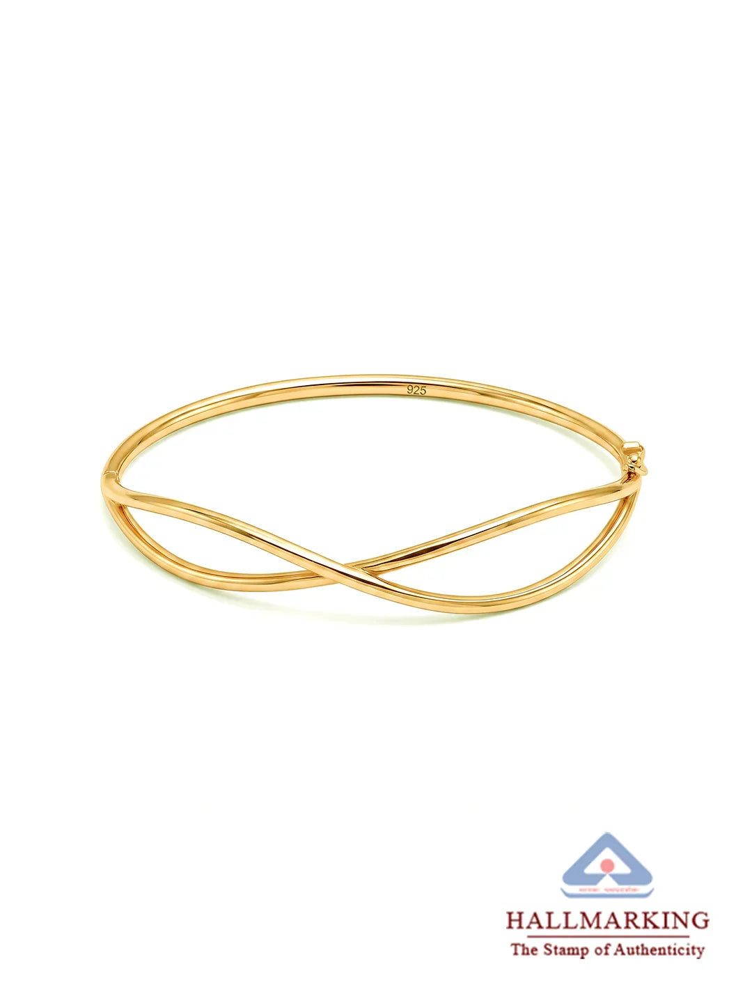 Criss Cross Flash Gold Bangle Bracelet