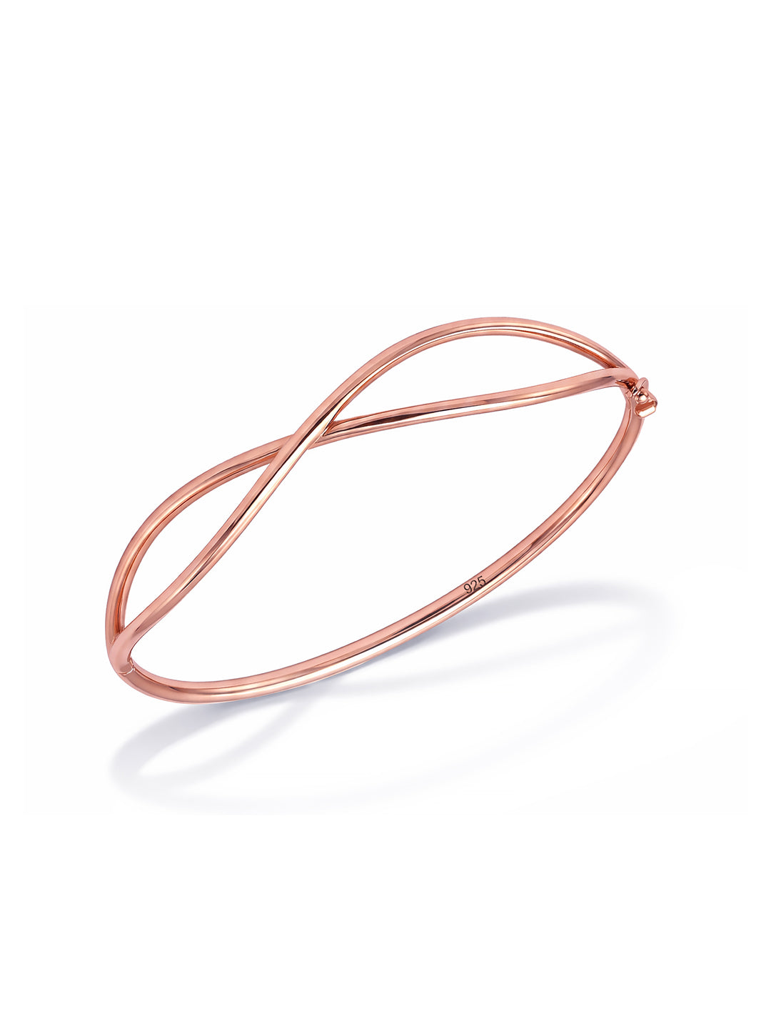 Criss Cross Rose Gold Bangle Bracelet