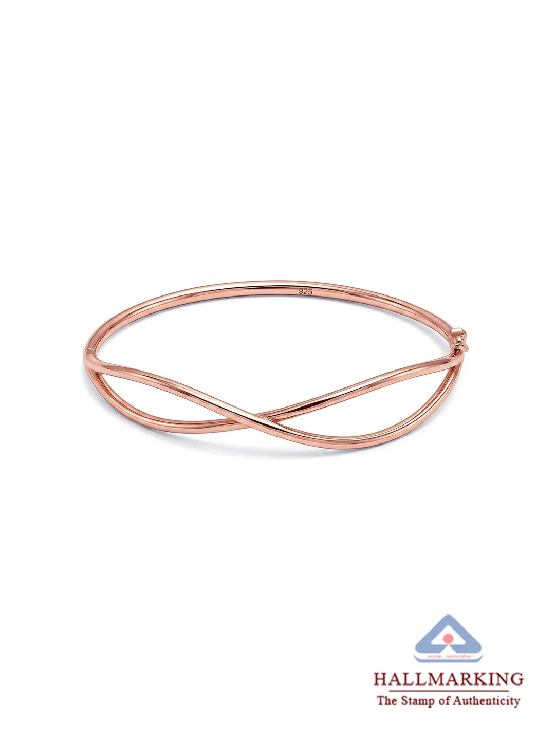 Criss Cross Rose Gold Bangle Bracelet