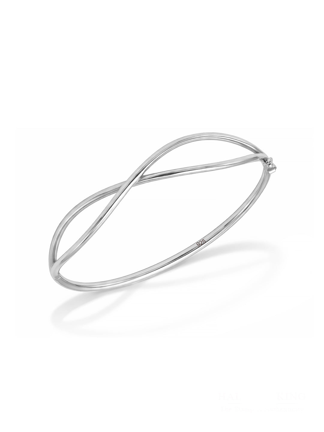 Criss Cross Silver Bangle Bracelet