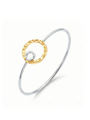 Round Shape Contemporary Bracelet in Dual tone