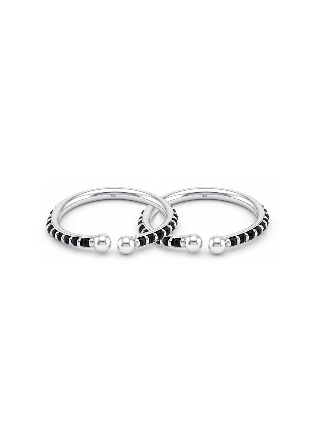 Black Crystal Beads Openable Nazariya Kids Bangle  1 Pair