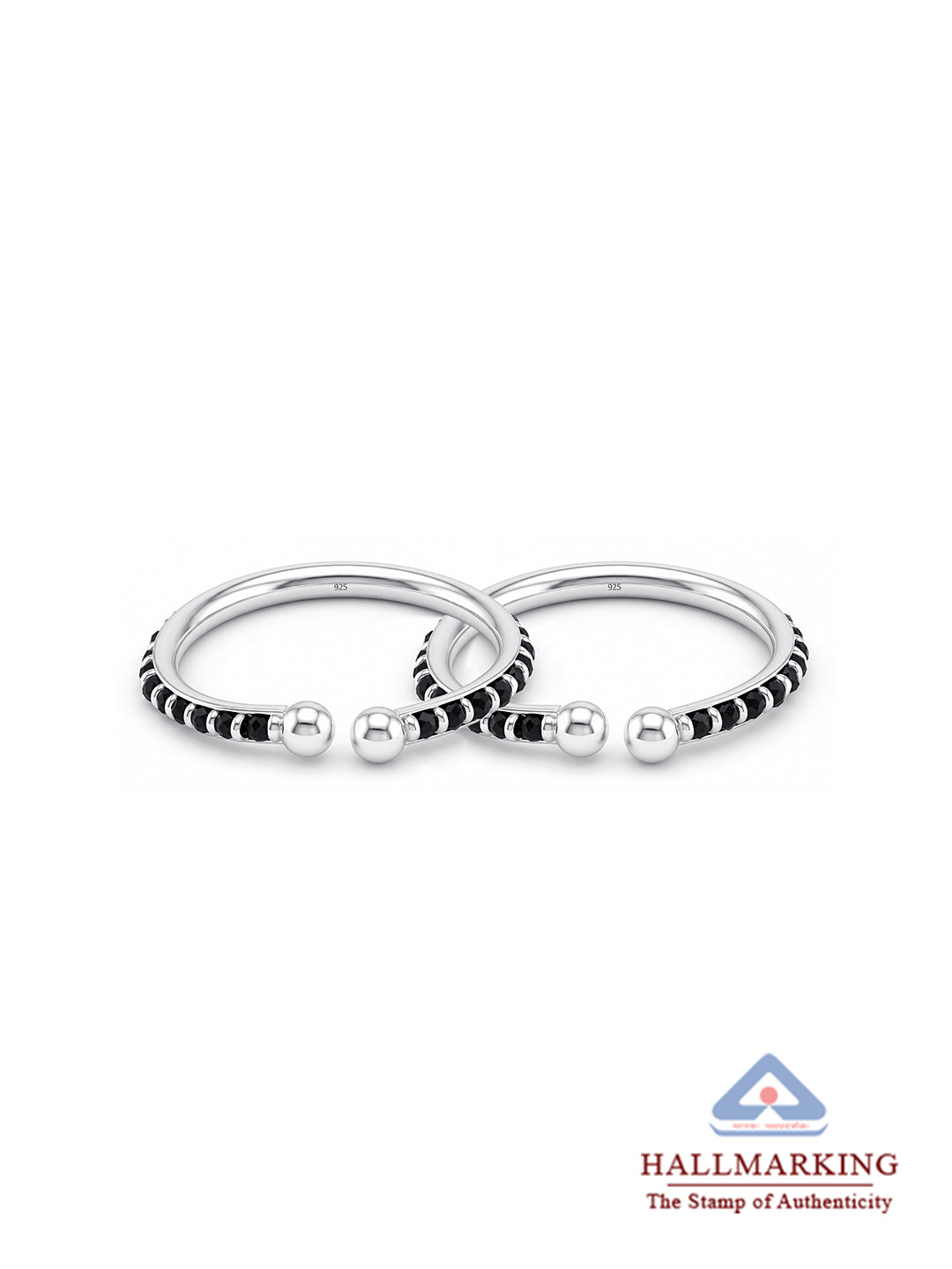 Black Crystal Beads Openable Nazariya Kids Bangle  1 Pair