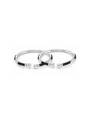 Black Crystal Openable Nazariya Kids Bangle, 1 Pair