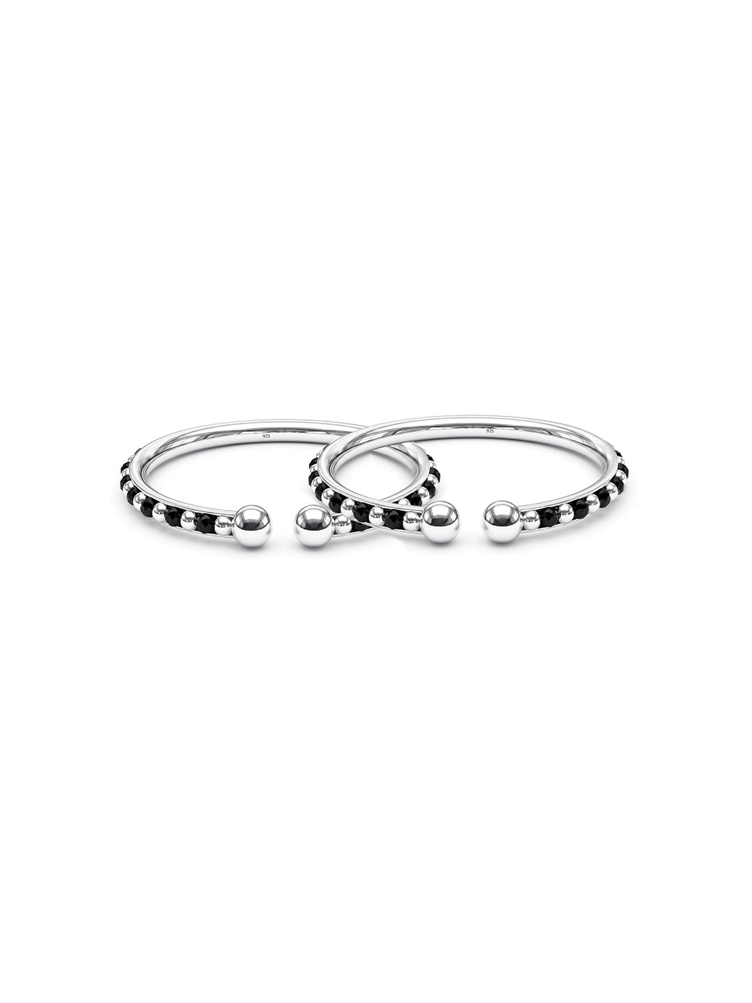 Fancy Black Beads Openable Nazariya Kids Bangle, 1 Pair
