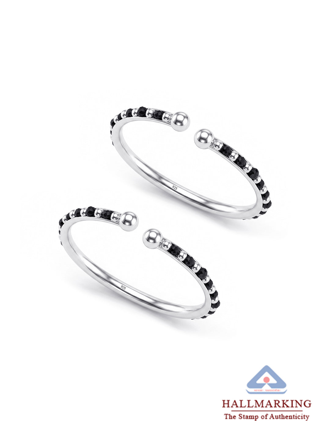 Fancy Black Beads Openable Nazariya Kids Bangle, 1 Pair