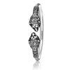 925 Sterling Silver Lion Design Antique Beaded Kada for Men