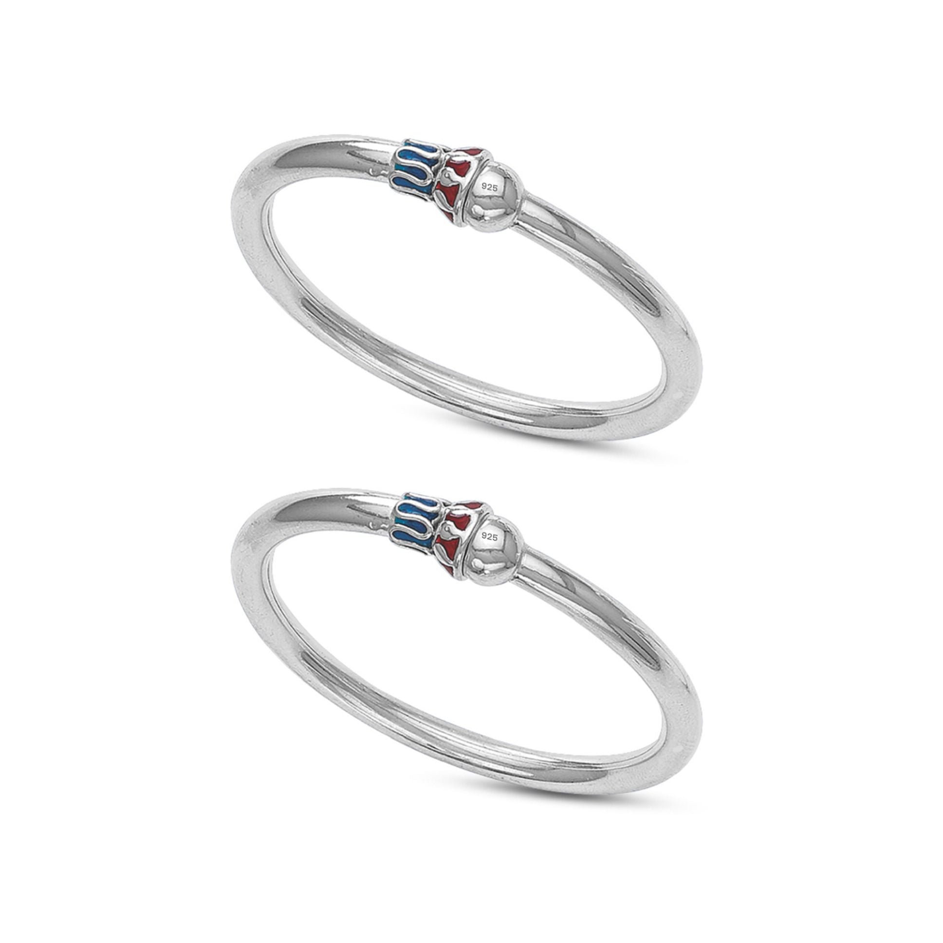925 Sterling Silver Adjustable Nazariya Bangle Kada for Kids