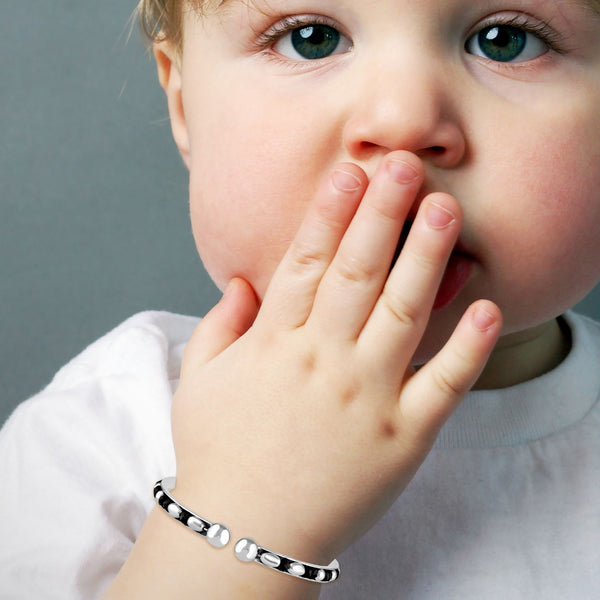 Black Beads Silver Bracelet For Newborn Baby Boy Newborn Baby Boy