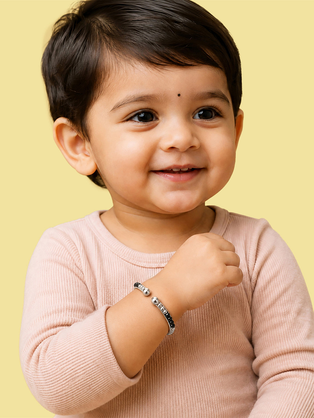Openable Black Onyx Bead Nazariya Kids Bangle