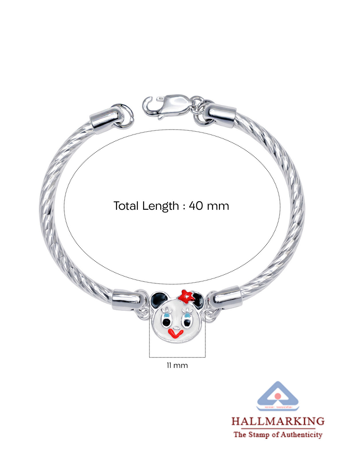 Cartoon Charm Kids’ Silver Nazariya Bangle