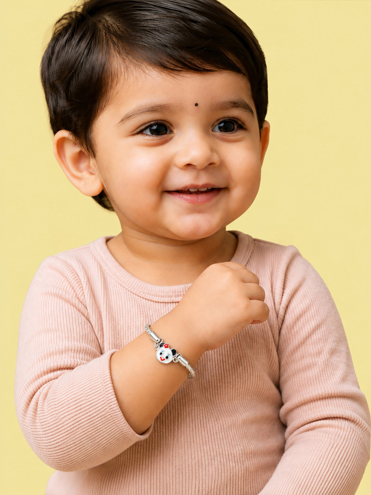 Cartoon Charm Kids? Silver Nazariya Bangle