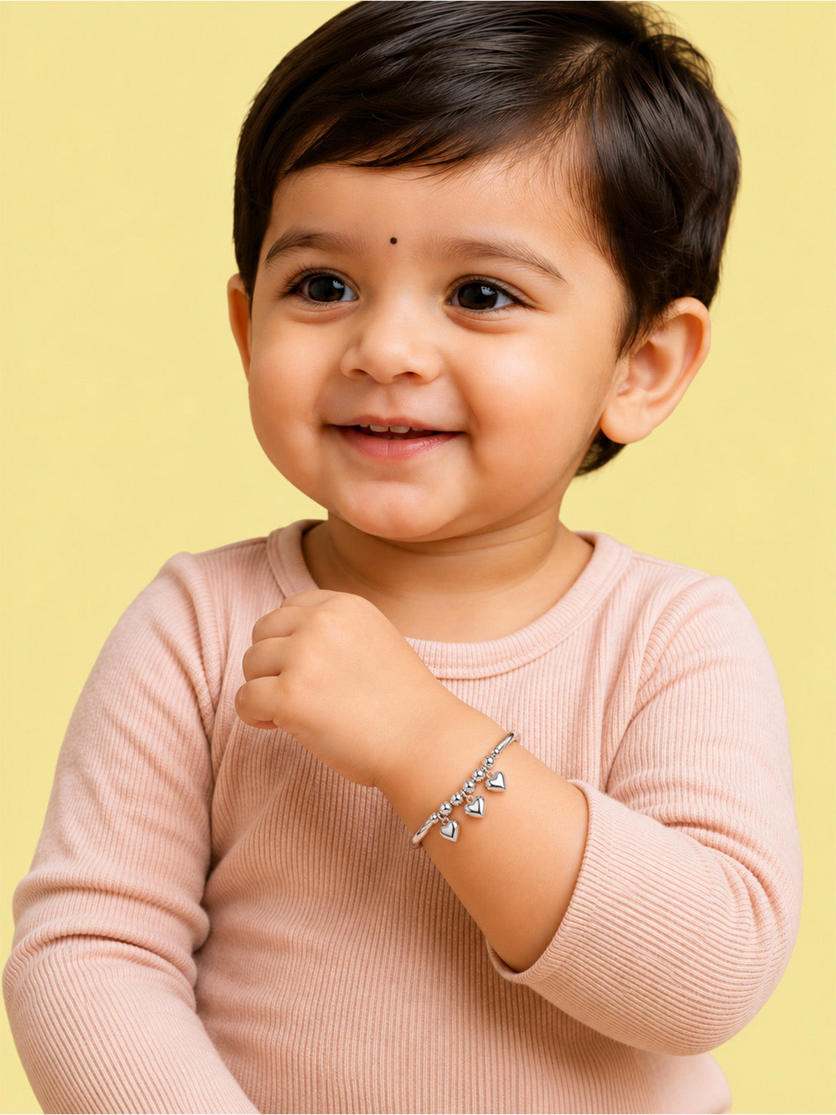 Triple Heart Kids’ Silver Nazariya Bangle