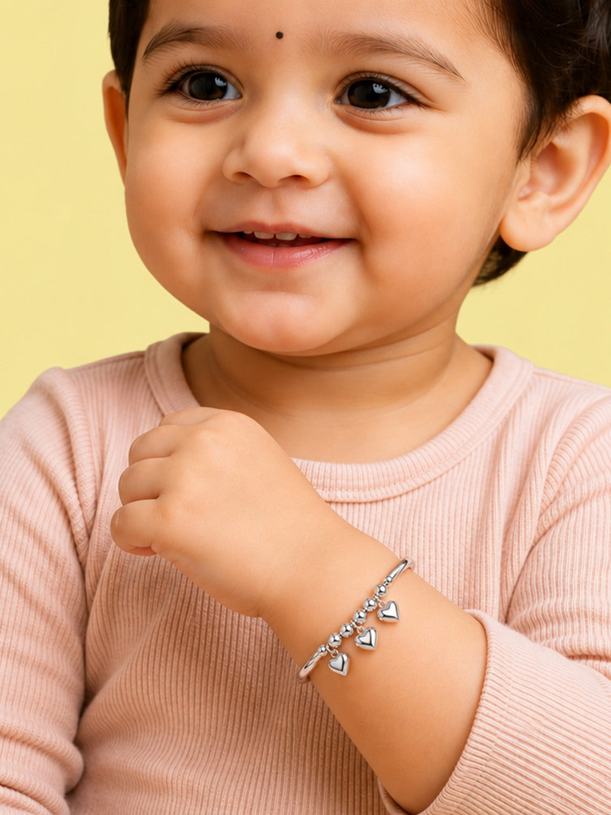 Triple Heart Kids’ Silver Nazariya Bangle