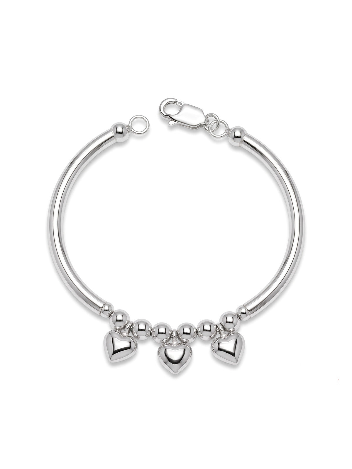 Triple Heart Kids’ Silver Nazariya Bangle