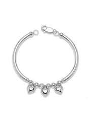 Triple Heart Kids’ Silver Nazariya Bangle