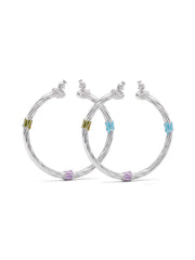 Peacock Twist Silver Kids’ Nazariya Bangles