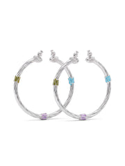 Peacock Charm Silver Kids Nazariya Bangles