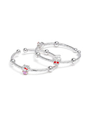 Kitty Charm Silver Kids’ Nazariya Bangles