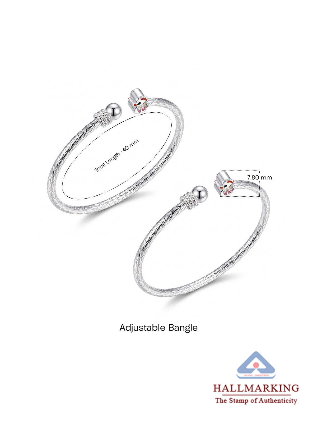 Cartoon Duck Kids’ Silver Nazariya Bangle