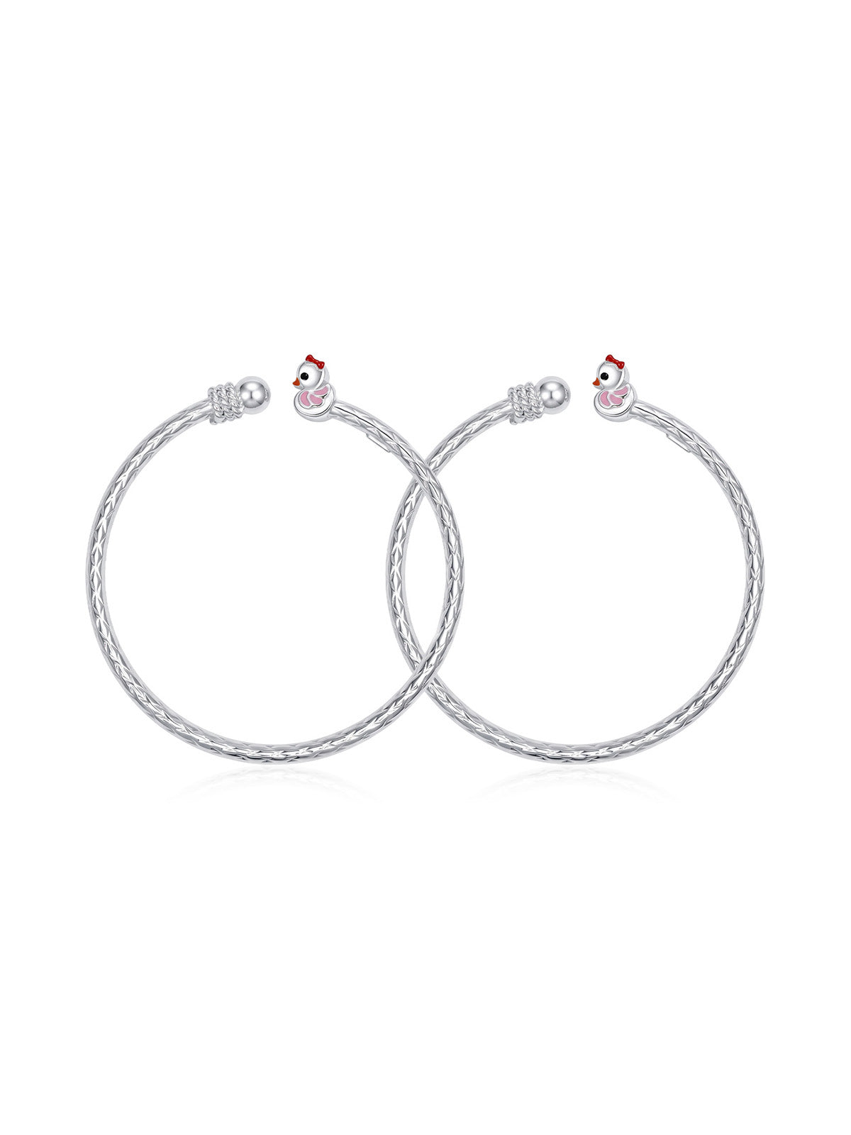 Cartoon Duck Kids’ Silver Nazariya Bangle