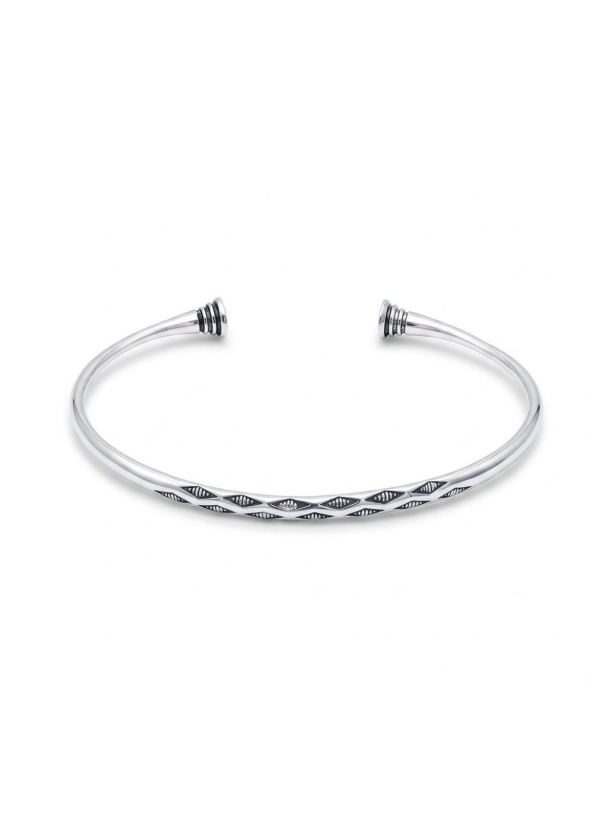 Oxidized Silver Textured Cuff Bracelet