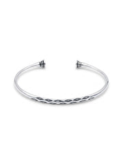 Oxidized Silver Textured Cuff Bracelet
